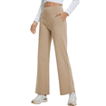 thumbnail image 1 of Feekit Women's Fleece Lined Wide Leg Yoga Pants, High Waisted Stretch Lounge Pants with 2 Deep Pockets, 1 of 8