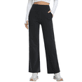 thumbnail image 1 of Feekit Women's Fleece Lined Wide Leg Yoga Pants, High Waisted Stretch Lounge Pants with 2 Deep Pockets, 1 of 8