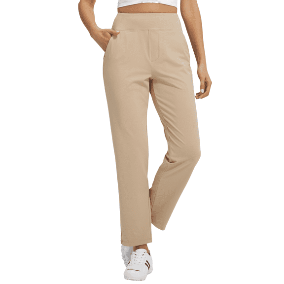 YAPPO Women's Golf Pants, High Waisted Stretch Casual Travel Pants, 7/8 Ankle Business Work Slacks with 4 Pockets