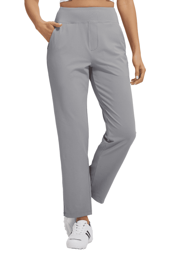 Women's Golf Pants, High Waisted Stretch Casual Travel Pants, 7/8 Ankle Business Work Slacks with 4 Pockets