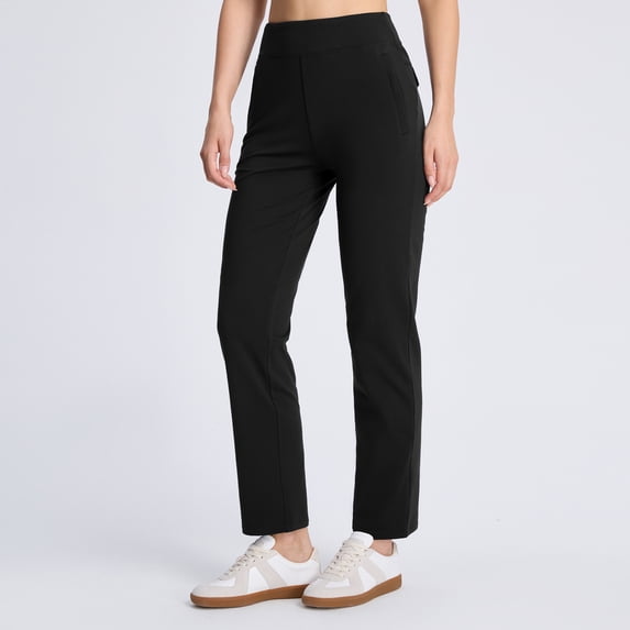 Women’s Fleece Lined Pants, High Waisted Stretch Casual Pants, Warm Tapered Straight Leg Pants for Fall & Winter, Golf, Hiking, Work & Everyday Wear, 29"/31"