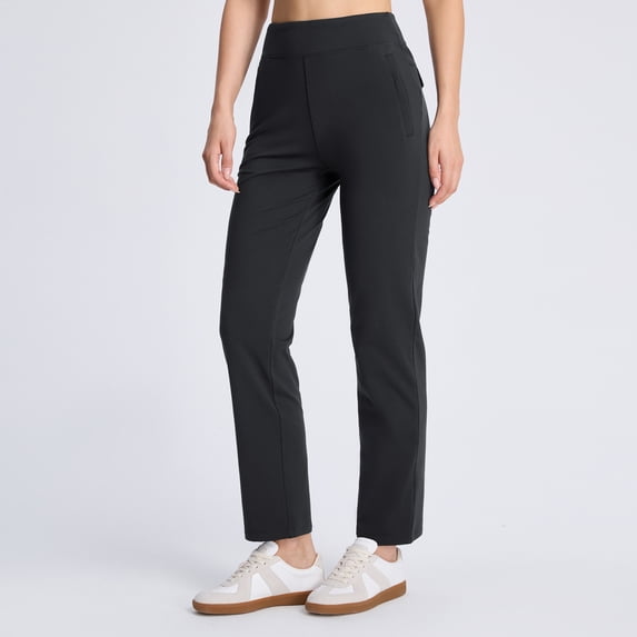 Women’s Fleece Lined Pants, High Waisted Stretch Casual Pants, Warm Tapered Straight Leg Pants for Fall & Winter, Golf, Hiking, Work & Everyday Wear, 29"/31"