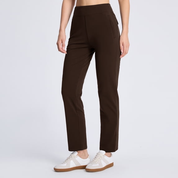 Women’s Fleece Lined Pants, High Waisted Stretch Casual Pants, Warm Tapered Straight Leg Pants for Fall & Winter, Golf, Hiking, Work & Everyday Wear, 29"/31"