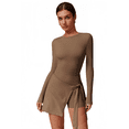 thumbnail image 1 of Feekit Women's Long Sleeve Tennis Golf Dress with Built-in Shorts High Stretch Athletic Workout Romper Skort Dress with Thumb Holes, 1 of 8