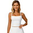 thumbnail image 1 of Feekit Women's Square Neck Workout Tank Top, Fitted Cropped Yoga Sports Top, Stretch Athletic Camisole for Running, Fitness, Lounge and Casual Wear, 1 of 7