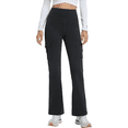 thumbnail image 1 of Feekit Women's Fleece Lined Cargo Flare Pants, High Waisted Stretch Winter Bootcut Casual Pants with 4 Flap Pockets, 1 of 8