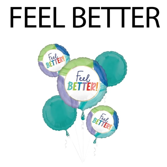 Feel Better Balloons - (Set of 5) 1 - Jumbo + 4 - Standard
