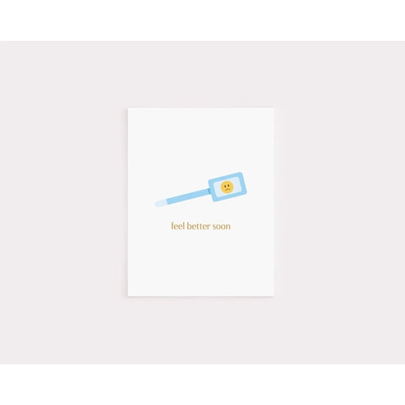 Feel Better Soon Card Cute Thermometer Design for Get Well Soon Wishes Blank Inside for Personal Messages Perfect for Friends & Family Recovery Support