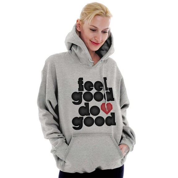 Feel Do Good Heart Inspiring Saying Women Plus Size Graphic Pullover Hoodie Brisco Brands 5X