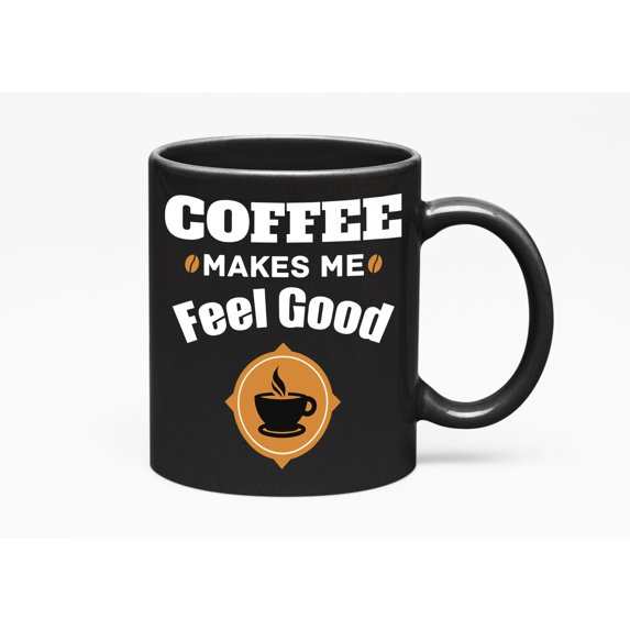 Feel Good. Cute, Black 11oz Ceramic Mug