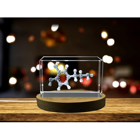 Feel-Good Factor: 3D Engraved Crystal Dopamine Molecule