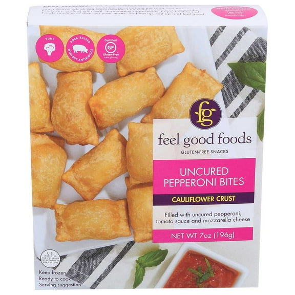 Feel Good Foods Uncured Pepperoni Snack Bites, 7 Ounce -- 9 per case.