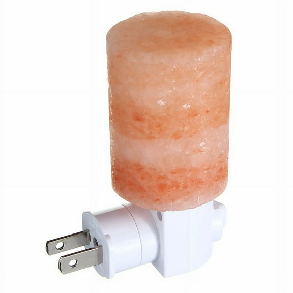 Feel Good Light Himalayan Salt Wall Plugin Mini-Lamp Hand Carved Natural Crystal Himalayan Salt Lamp Night Light With Ul-Approved Plug; Purifying Salt Lamp Used For Decoration And Lighting - Cylinder