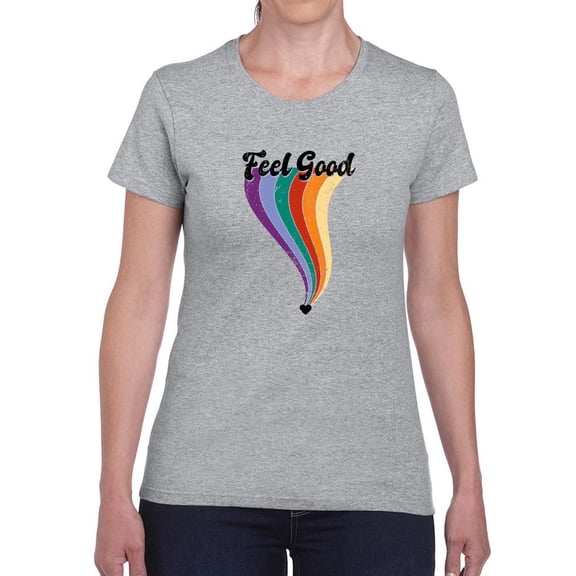 Feel Good Rainbow Shaped T-Shirt Women -Image by Shutterstock, Female Small