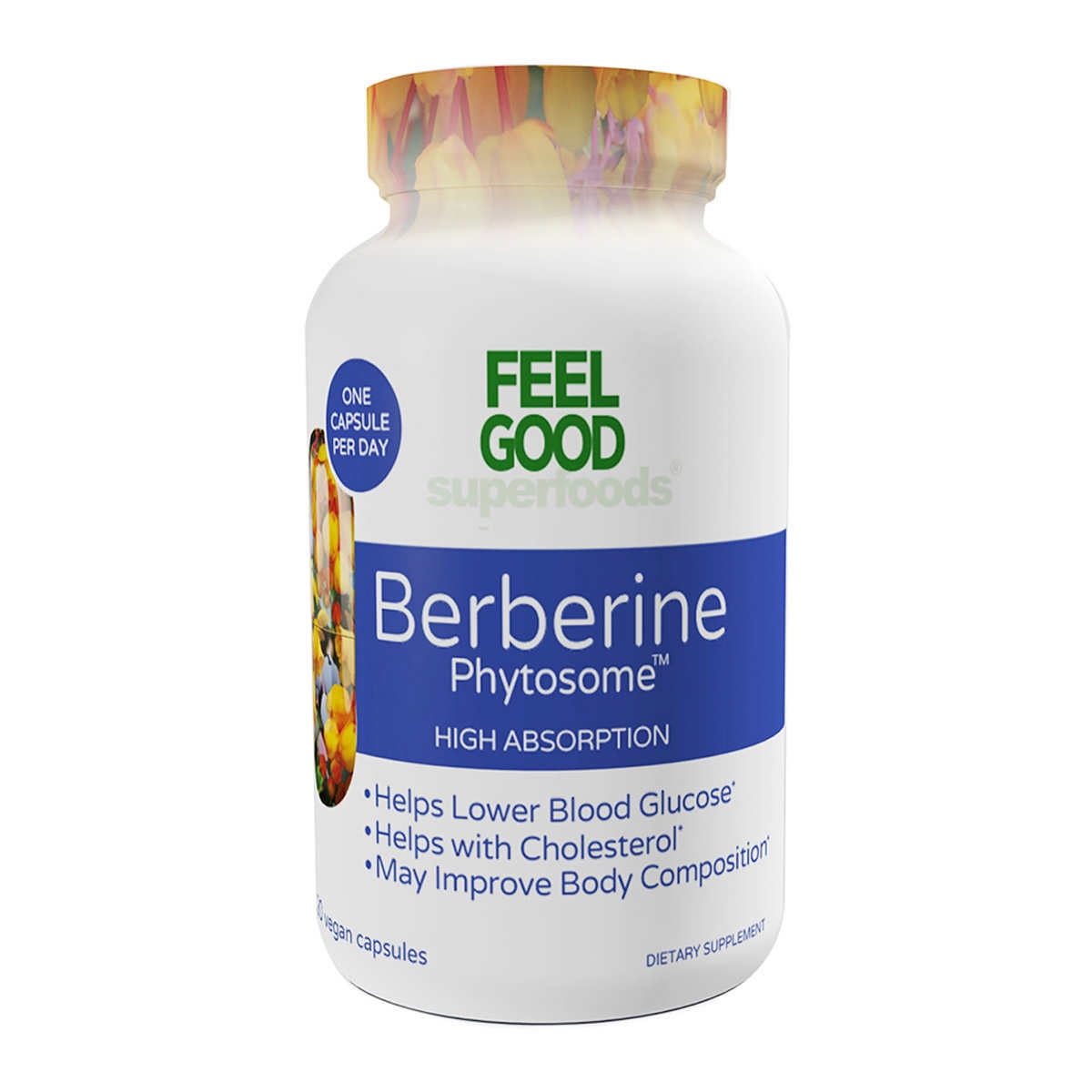 Feel Good Superfoods Berberine Phytosome High Absorption 120 Vegan Capsules Feel Good Superfoods Natural Berberine Phytosome Supplement, High
