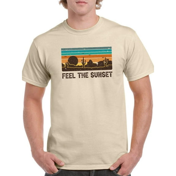 Feel The Sunset T-Shirt Men -Smartprints Designs, Male Large