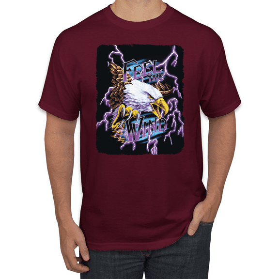 Feel the Wind Retro Heavy Metal Bald Eagles Animal Lover Graphic T-Shirt