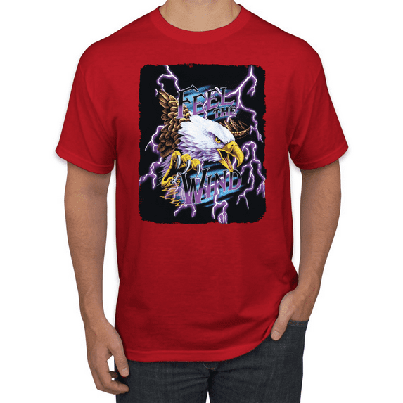 Feel the Wind Retro Heavy Metal Bald Eagles Animal Lover Graphic T-Shirt
