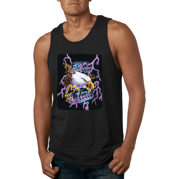 Feel the Wind Retro Heavy Metal Bald Eagles Animal Lover Graphic Tank Top