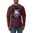 thumbnail image 1 of Feel the Wind Retro Heavy Metal Bald Eagles Animal Lover Mens Long Sleeve Shirt, 1 of 1