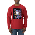 thumbnail image 1 of Feel the Wind Retro Heavy Metal Bald Eagles Animal Lover Mens Long Sleeve Shirt, 1 of 1