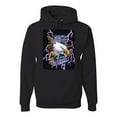 thumbnail image 1 of Feel the Wind Retro Heavy Metal Bald Eagles Fashion Graphic Hoodie Sweatshirt, Black, Small, 1 of 1