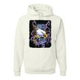 thumbnail image 1 of Feel the Wind Retro Heavy Metal Bald Eagles Fashion Graphic Hoodie Sweatshirt, White, 3XL, 1 of 1