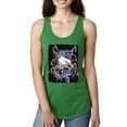 thumbnail image 1 of Feel the Wind Retro Heavy Metal Bald Eagles Fashion Ladies Racerback Tank Top, Kelly, Small, 1 of 1