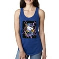 thumbnail image 1 of Feel the Wind Retro Heavy Metal Bald Eagles Fashion Ladies Racerback Tank Top, Royal, X-Large, 1 of 1