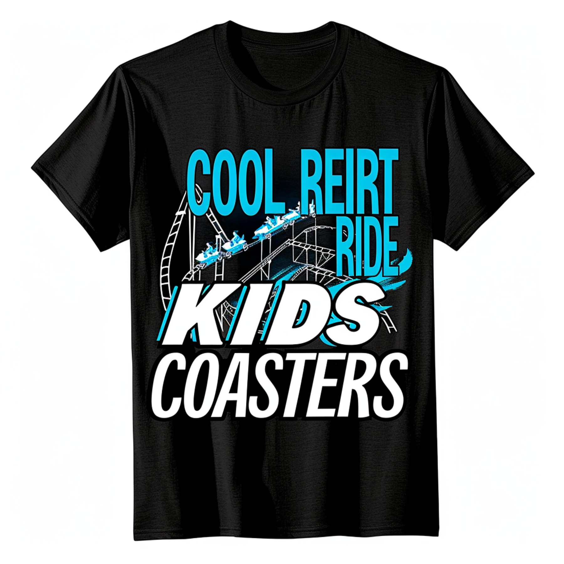 Feel the thrill with our COOLRESHIRT KIDS RIDE COASTERS tee Bold blue ...