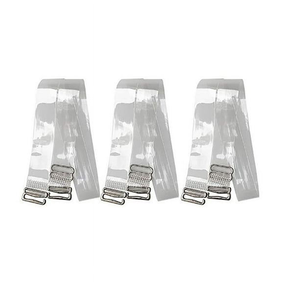 FeelGlad Clear Bra Strap Non-Slip Adjustable Bra Strap Soft 3 Pairs Transparent Shoulder Strap, Stainless Steel Hook Multiple Width Support, Removable Invisible Replacement Bra Shoulder Straps