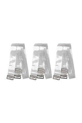 Clear Bra Strap Non-Slip Adjustable Bra Strap Soft 3 Pairs Transparent Shoulder Strap, Stainless Steel Hook Multiple Width Support, Removable Invisible Replacement Bra Shoulder Straps