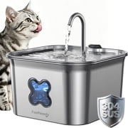 FeelNeedy Cat Water Fountain, 2.8L/95oz Stainless Steel Cat Fountain with Filter, Ultra-quiet Automatic Pet Water Dispenser for Cats Indoor
