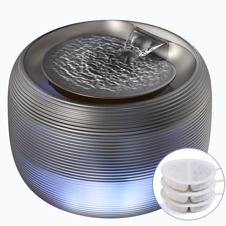 FeelNeedy LED Light Cat Water Fountain, 84oz/2.5L Pet Water