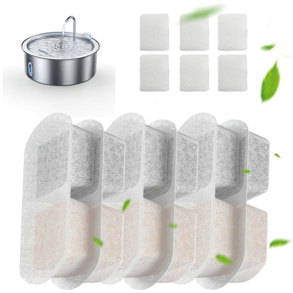 FeelNeedy F-W14 Stainless Steel Dog Cat Water Fountain Replacement Filters, 6 Pack