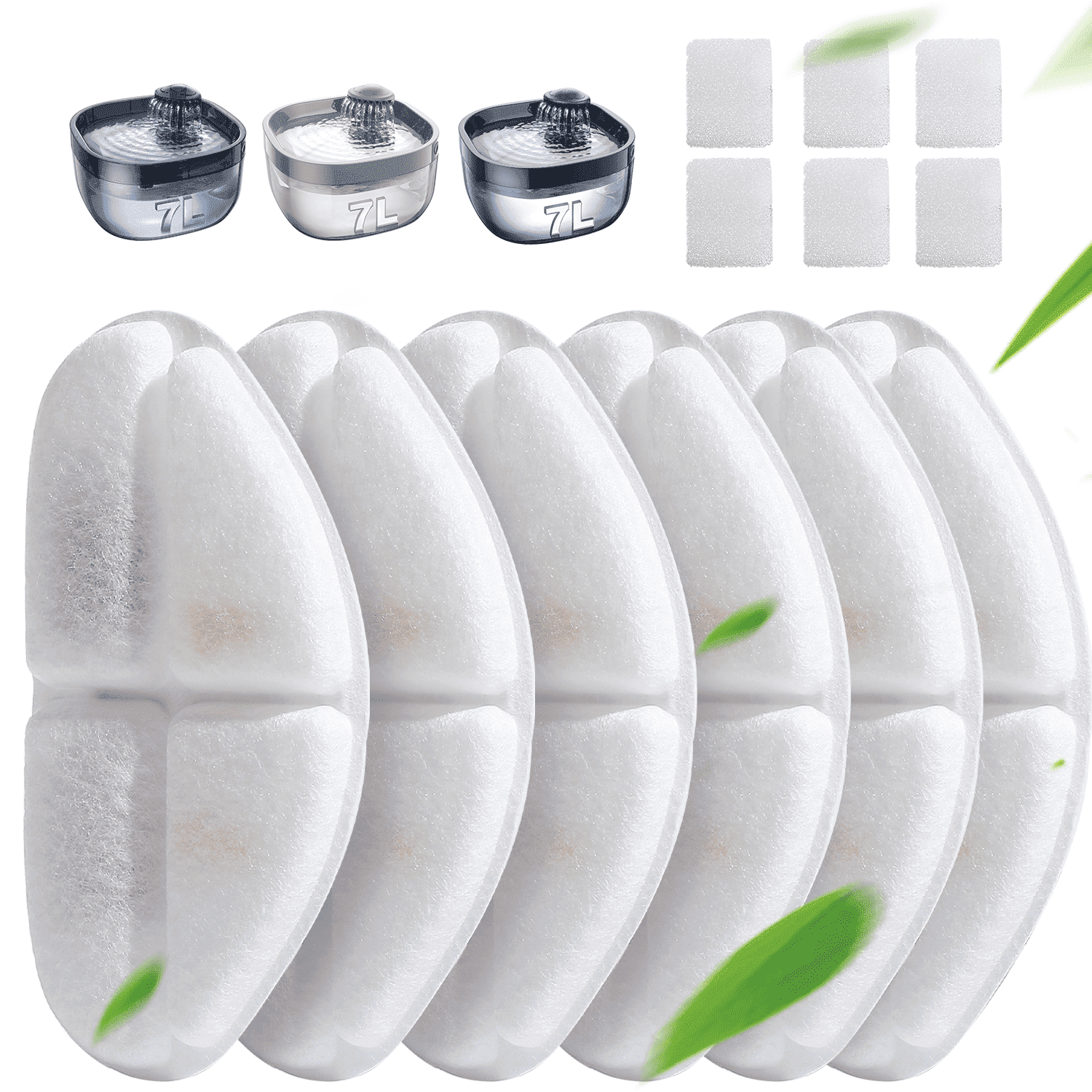 FeelNeedy FN-W05 Large Cat Dog Water Fountain Replacement Filters, 6 Pack
