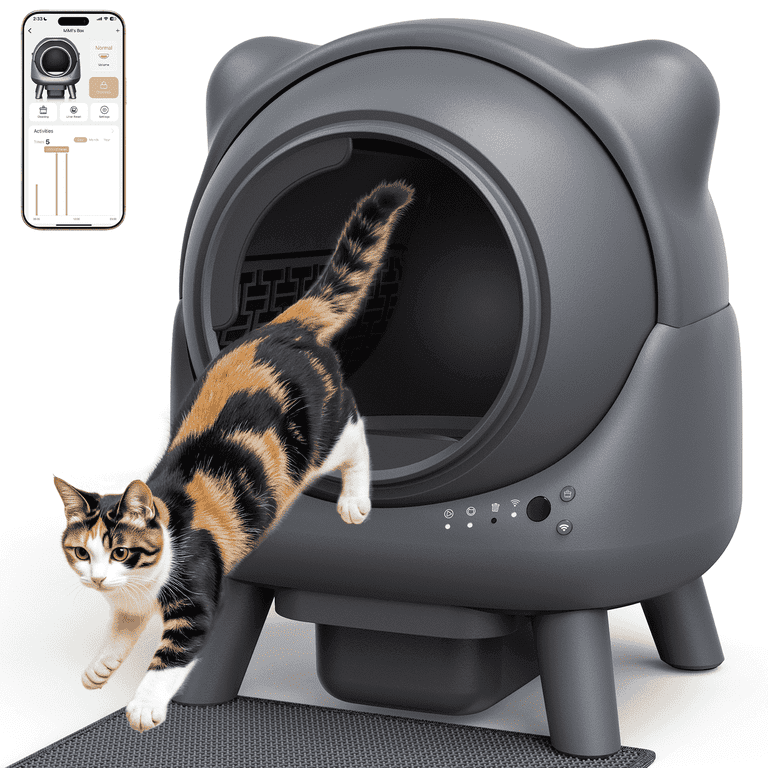 FeelNeedy Self-Cleaning Cat Litter Box, 65L Capacity, App Control