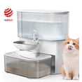 thumbnail image 1 of FeelNeedy Smart Pet Water Fountain No Filter Needed, 3.5L/118oz Wireless Cat Water Fountain with Stainless Steel Bowl,Rechargeable Automatic Water Dispenser for Cats and Kitten, White, 1 of 10