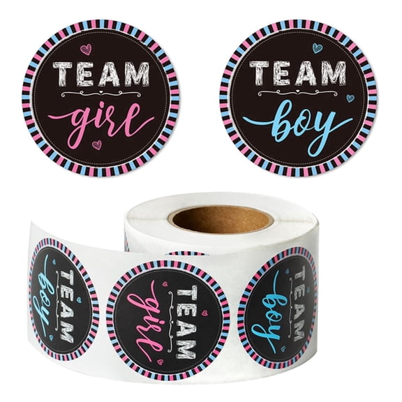 Laffact Gender Reveal Stickers for Party Gift Package Seal, 1 Roll