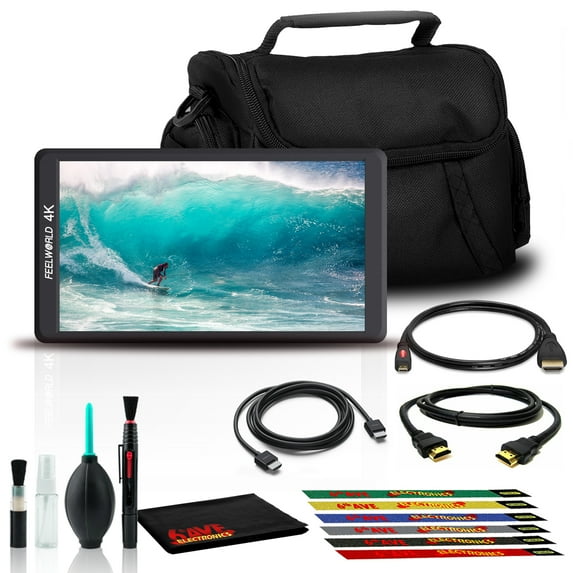 FeelWorld F570 5.7" 4K HDMI Camera Monitor Includes HDMI Cables, Bag, and More
