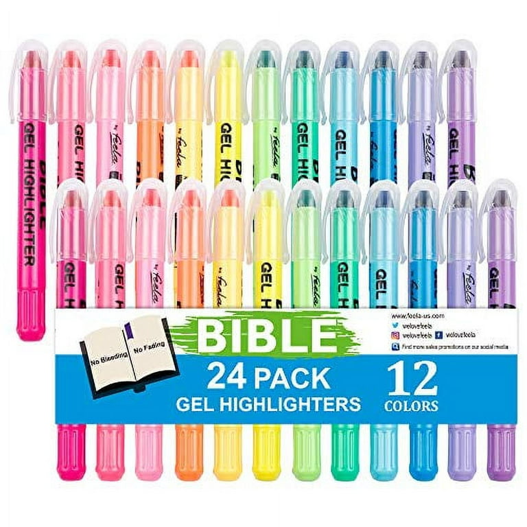 https://i5.walmartimages.com/seo/Feela-24-Pack-Gel-Highlighters-12-Assorted-Colors-Bible-Highlighter-Markers-Journaling-Supplies-No-Bleed-Through-For-Highlighting-Journal-School-Offi_9215e1ce-7f03-4d51-840d-d80dfaeaf01e.70ffd1e59574773337dfeefbe98f9adc.jpeg?odnHeight=768&odnWidth=768&odnBg=FFFFFF