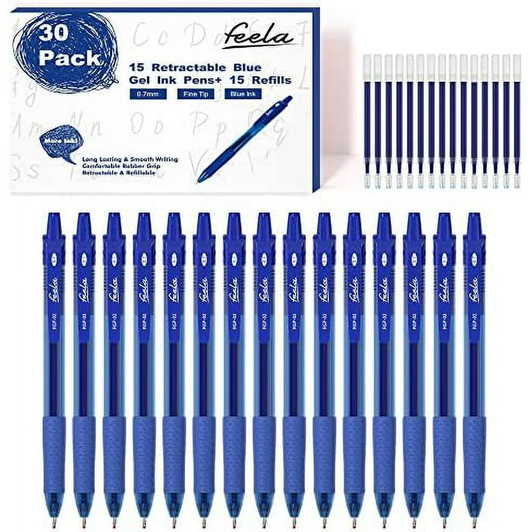 Blue Rose Retractable Gel Pens Set Pens Fine Point Black - Temu