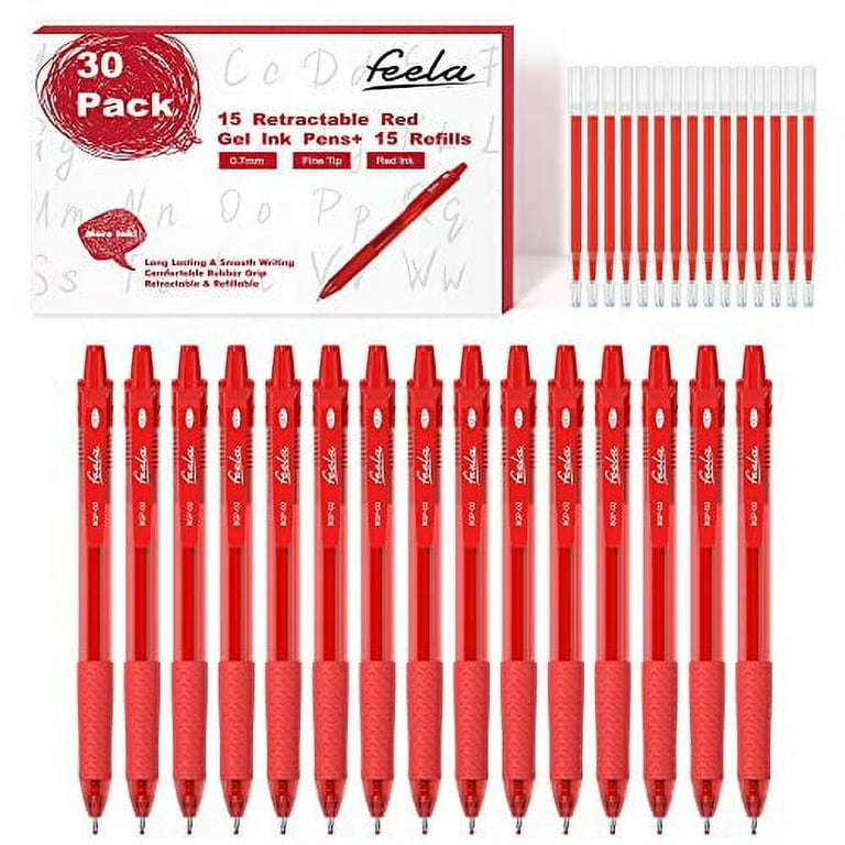 Colored Gel Ink Ball Point Pens - Set of 15