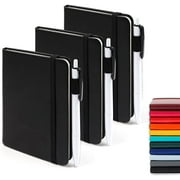 Feela A6 Mini Cute Pocket Journals Black, 3.5in x 5.5in, 60 Pages, 3 Count, 3 Pack
