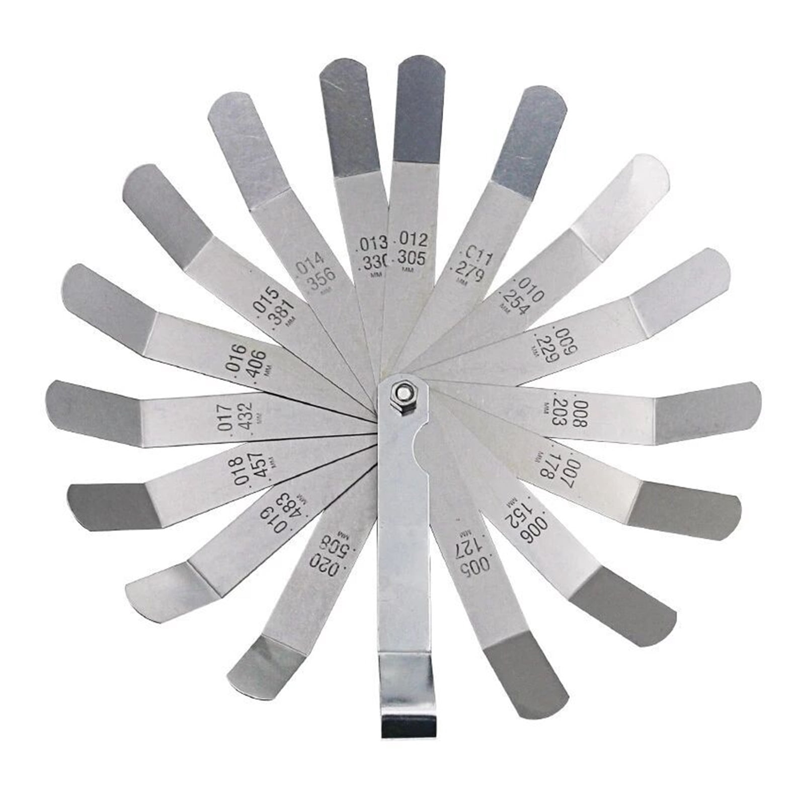 Feeler Gauge 0.127-0.508mm 0.005-0.020 Inch Valve Offset Feeler Gauge High Strength 16 Blade Easy To Use ,Easy to Use