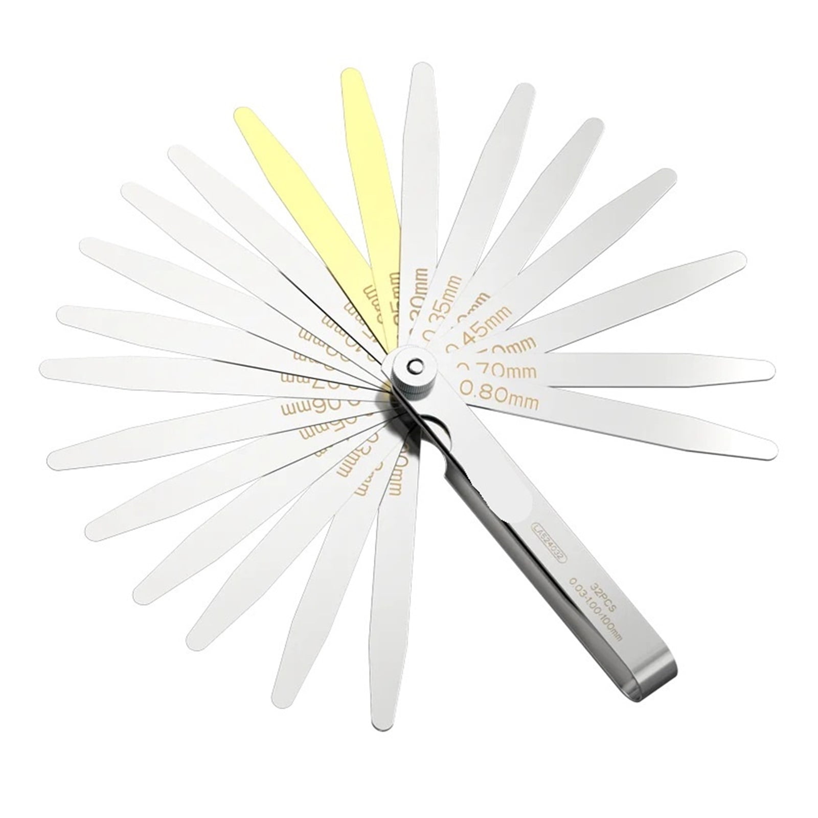 Feeler Gauge Metric Size 0.02-1mm Thickness Gauge Set Valves Foliage of Valves Gap For Measurement Probe Gap ,Easy Identification
