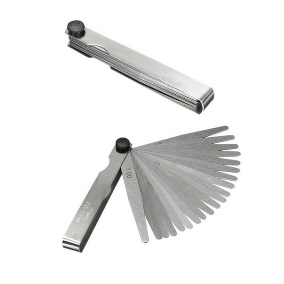 Feeler Gauges 17 Blades 0.02-1.00MM Metric Feeler Gauge Foldable Thickness Gap Metric Filler Feeler Gauges For Measurements Tool ,Easy to Use