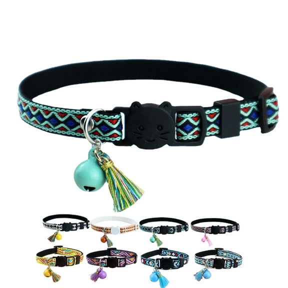 Feelers Breakaway Cat Collar with Bell, Safety Tribal Pattern Geometric Print Pet Collars for Cats Kitten Puppy, 1PCS