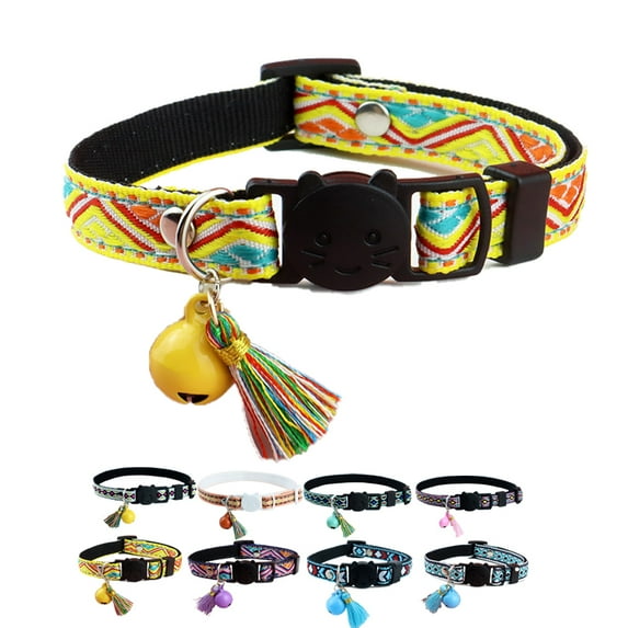 Feelers Breakaway Cat Collar with Bell, Safety Tribal Pattern Geometric Print Pet Collars for Cats Kitten Puppy, 1PCS