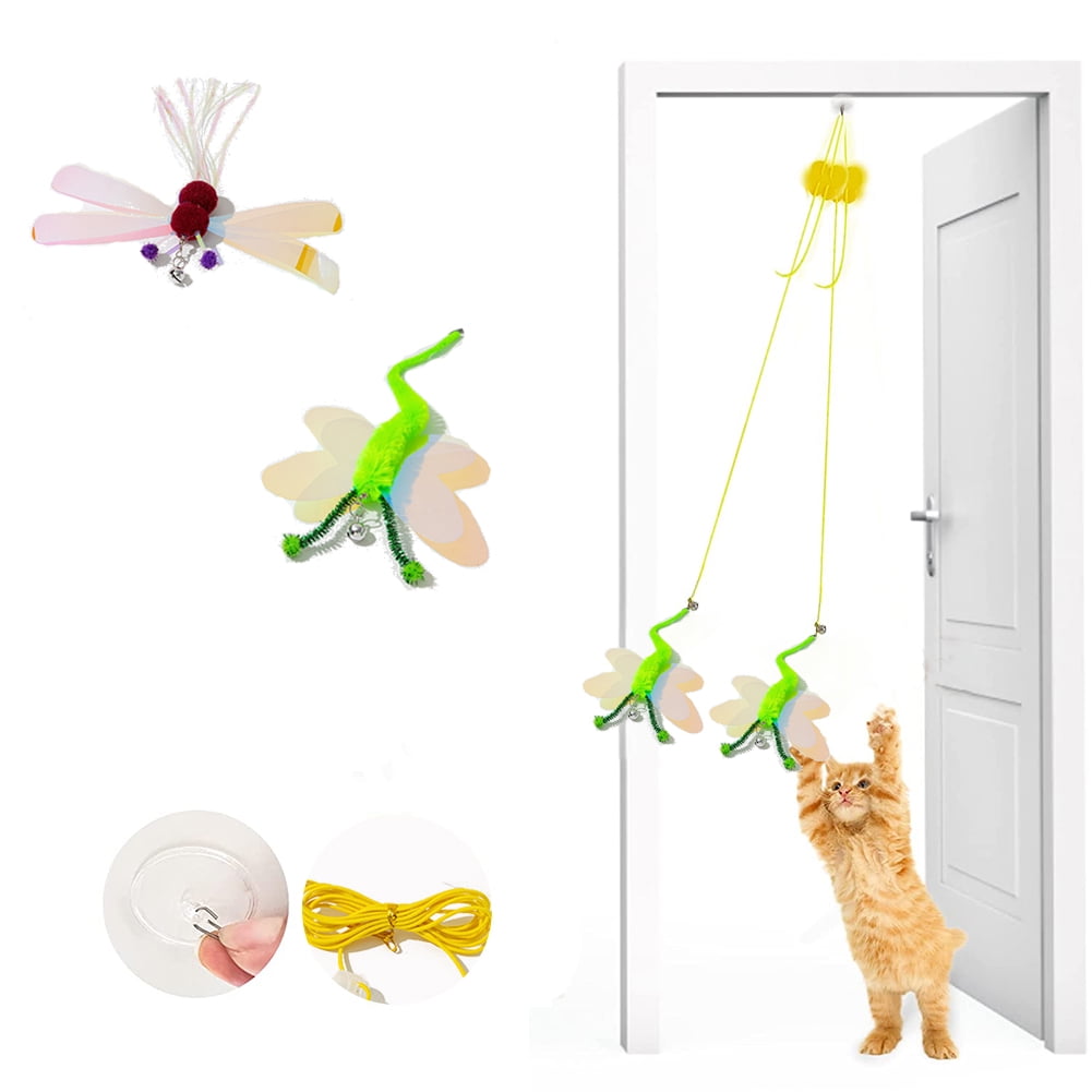 Feelers Cat Feather Toys, Interactive Cat Toys for Indoor Cats, Hanging